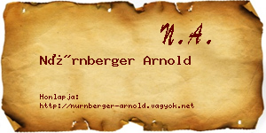 Nürnberger Arnold névjegykártya